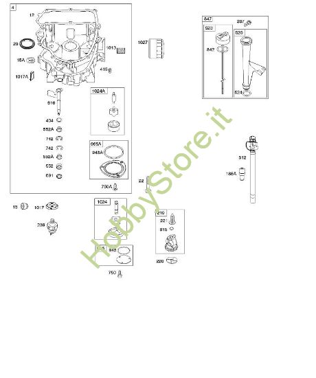 F - Coppa olio, pompa olio, complessivo astina/tubetto di misurazione B&S - 40 €¦ 405577-0112-E1 brand Stihl